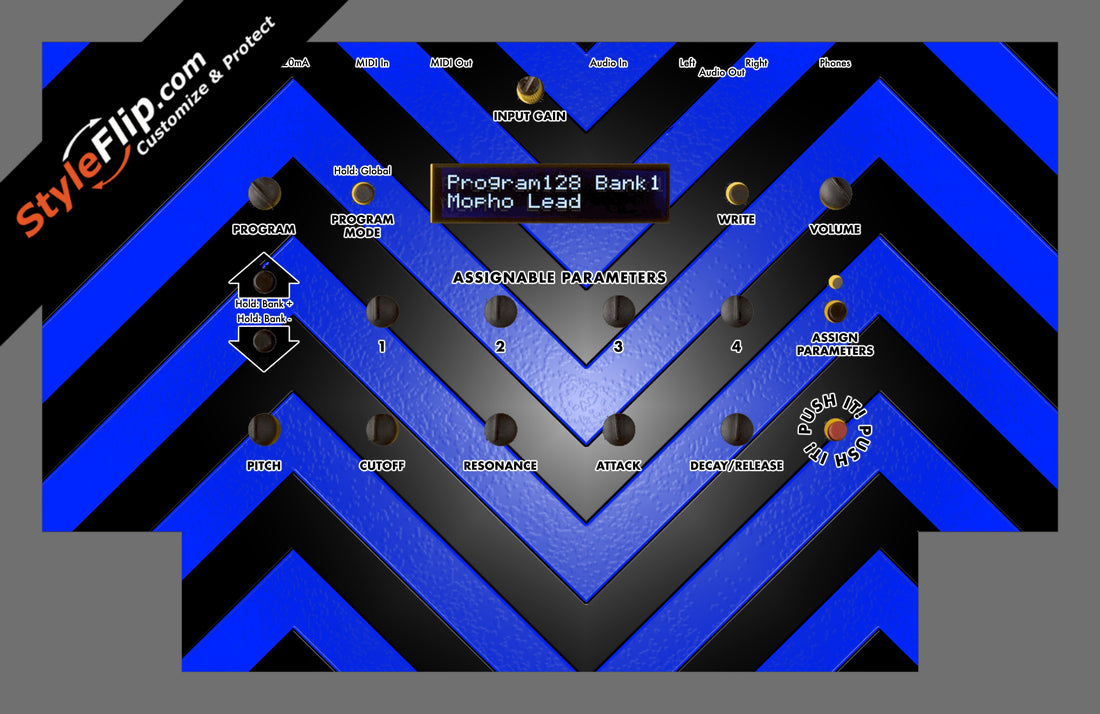 Black & Blue Chevron Dave Smith Instruments Mopho