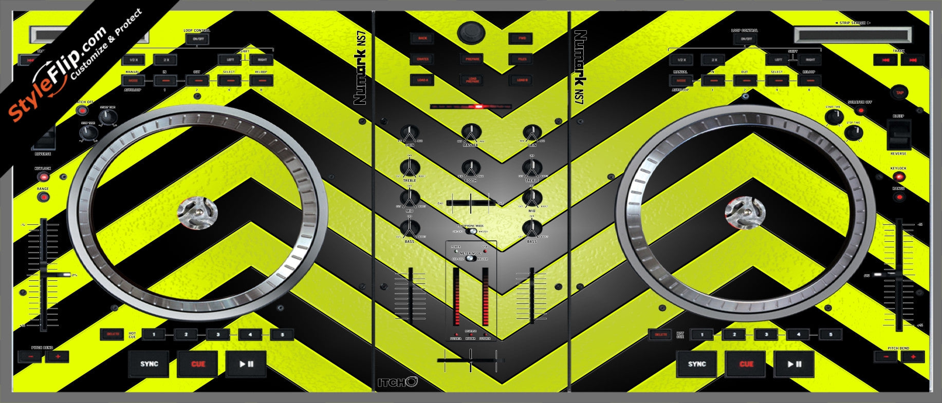 Black & Yellow Chevron Numark NS-7