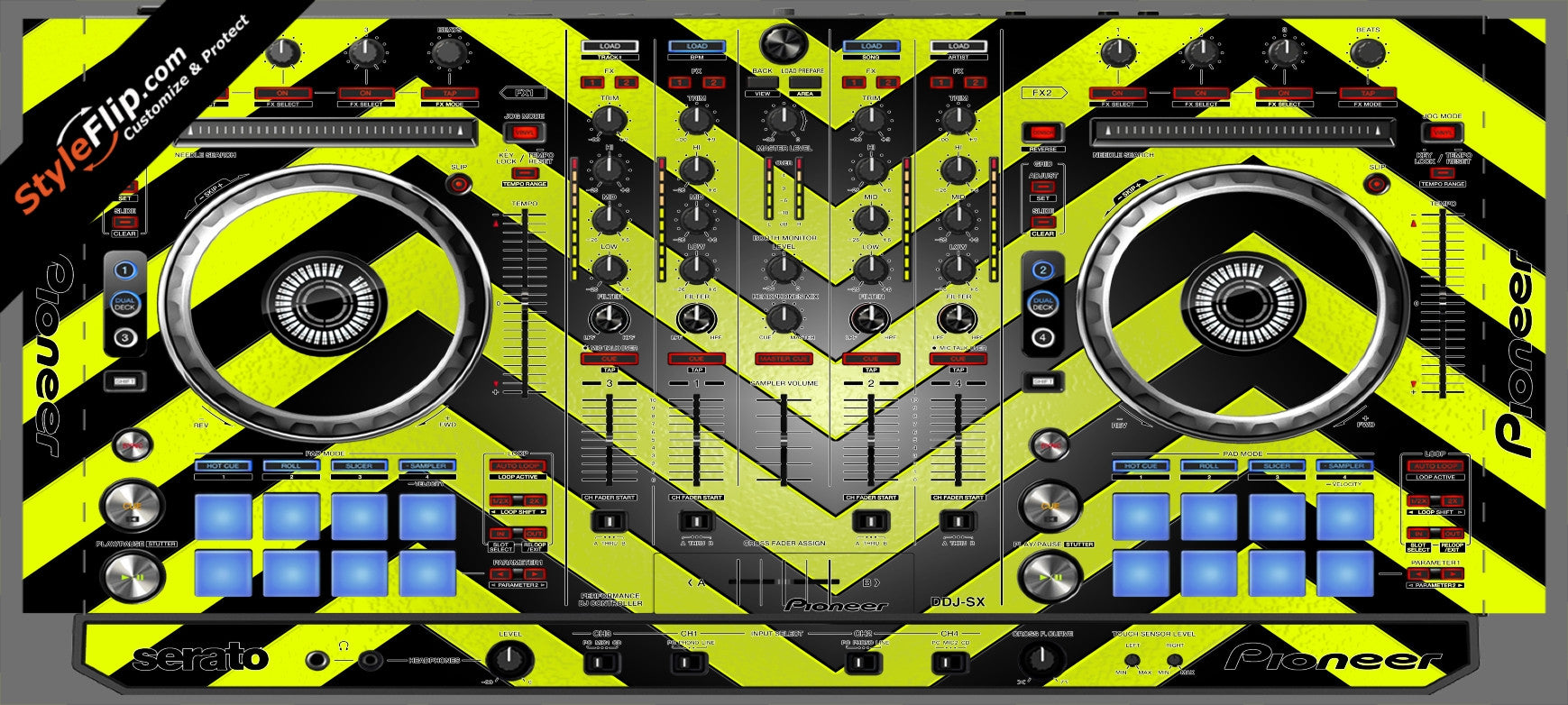 Black & Yellow Chevron Pioneer DDJ-SX