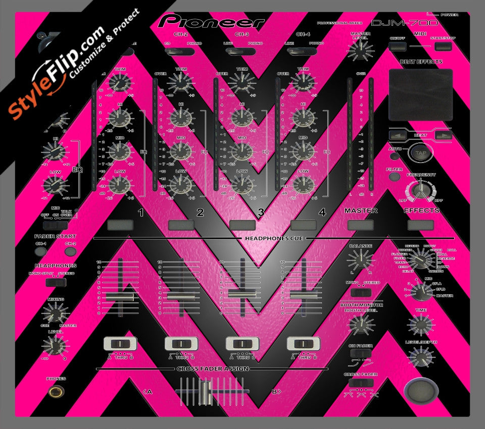 Black & Hot Pink Chevron Pioneer DJM 700