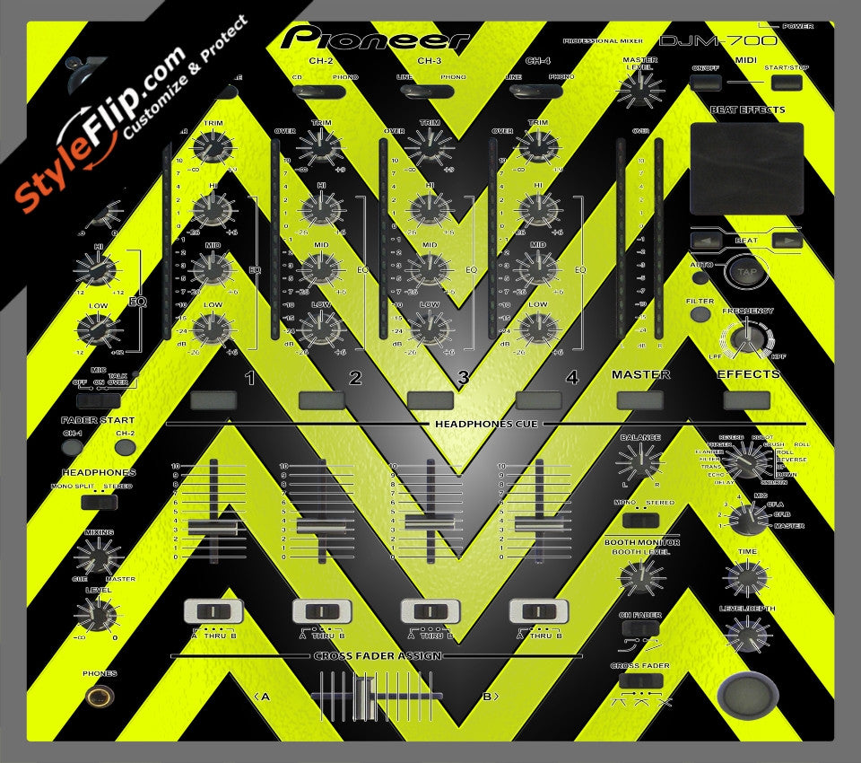 Black & Yellow Chevron Pioneer DJM 700