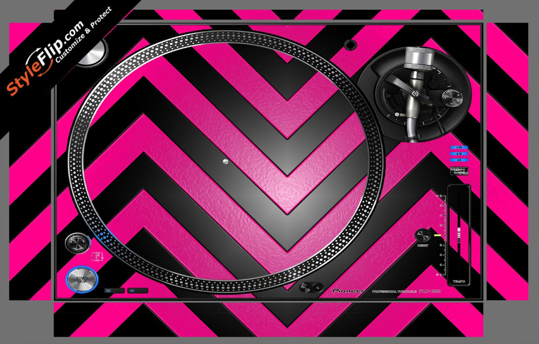 Black & Hot Pink Chevron Pioneer PLX-1000