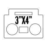 Custom Stickers 3"x4" Boombox