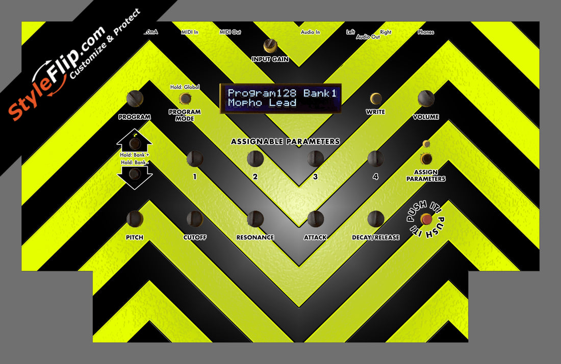 Black & Yellow Chevron Dave Smith Instruments Mopho