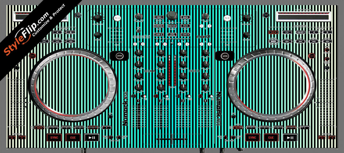 Teal Stripes Numark NS-6