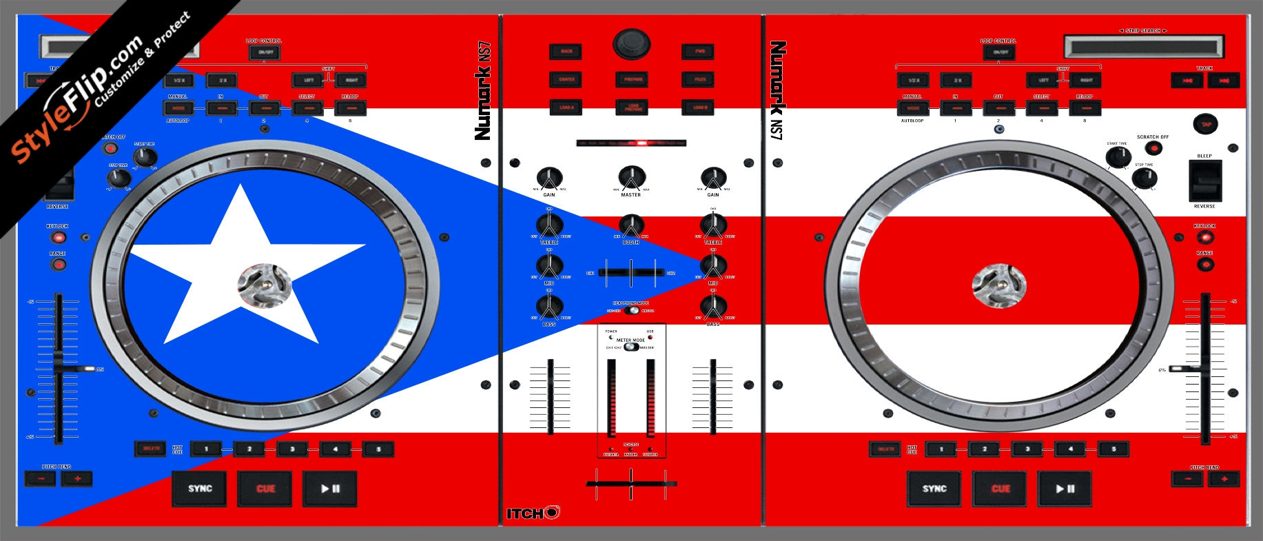 Puerto Rican flag  Numark NS-7