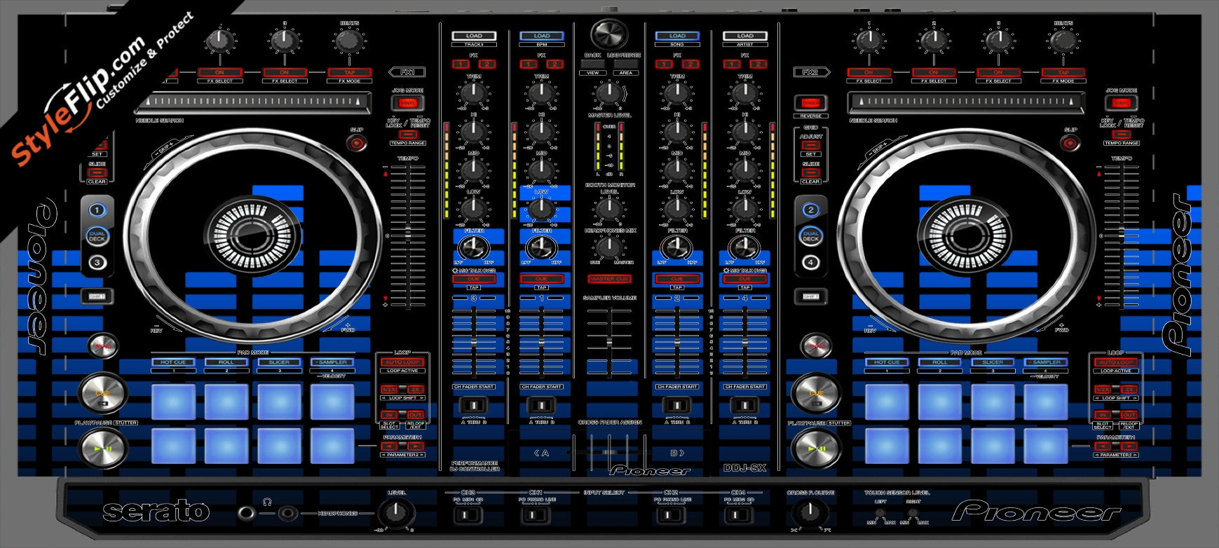 Blue Equalizer Pioneer DDJ-SX