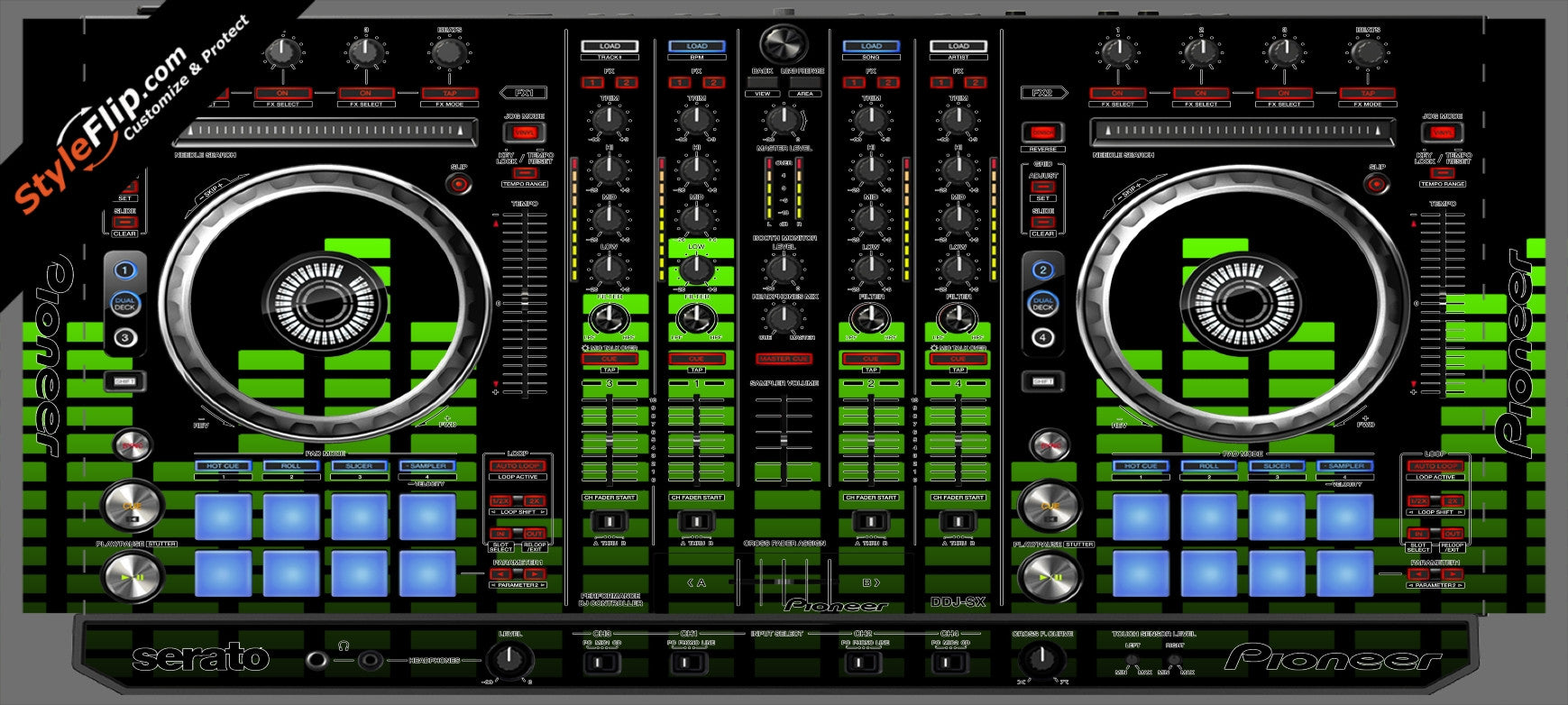 Lime Equalizer Pioneer DDJ-SX