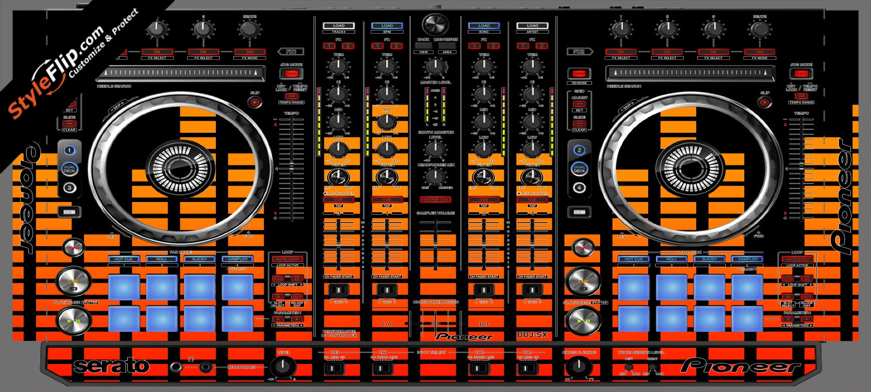 Orange Equalizer  Pioneer DDJ-SX