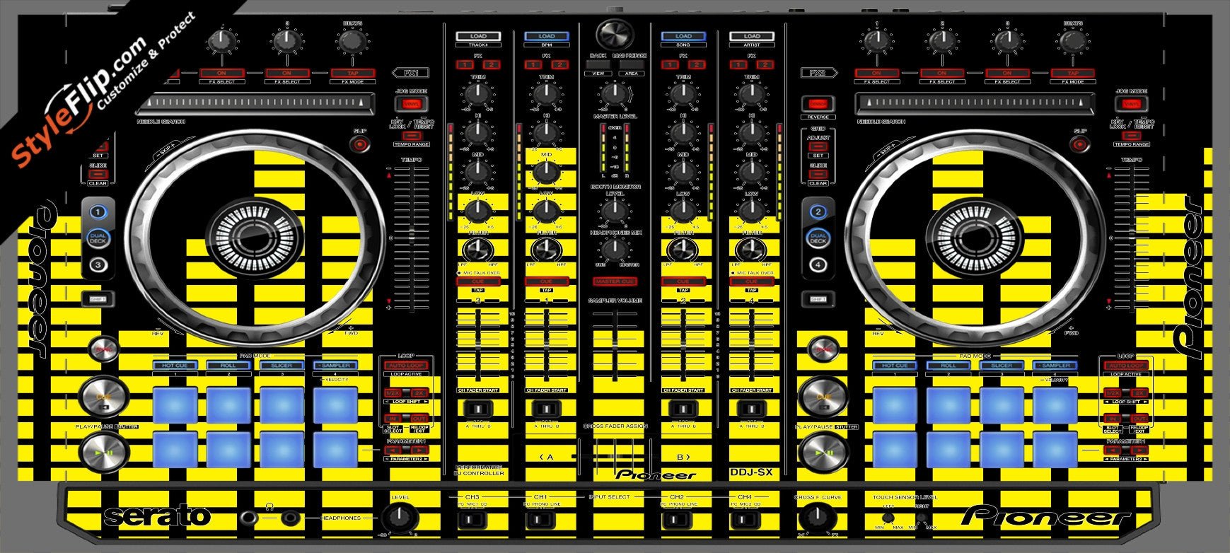 Yellow Equalizer  Pioneer DDJ-SX