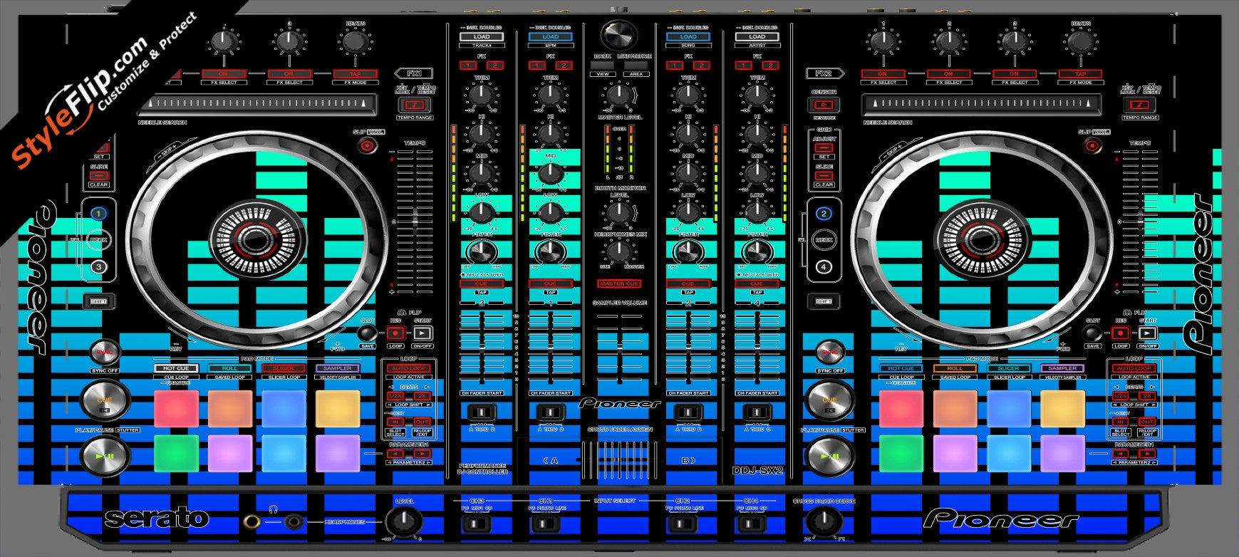 Blue Equalizer  Pioneer DDJ-SX2