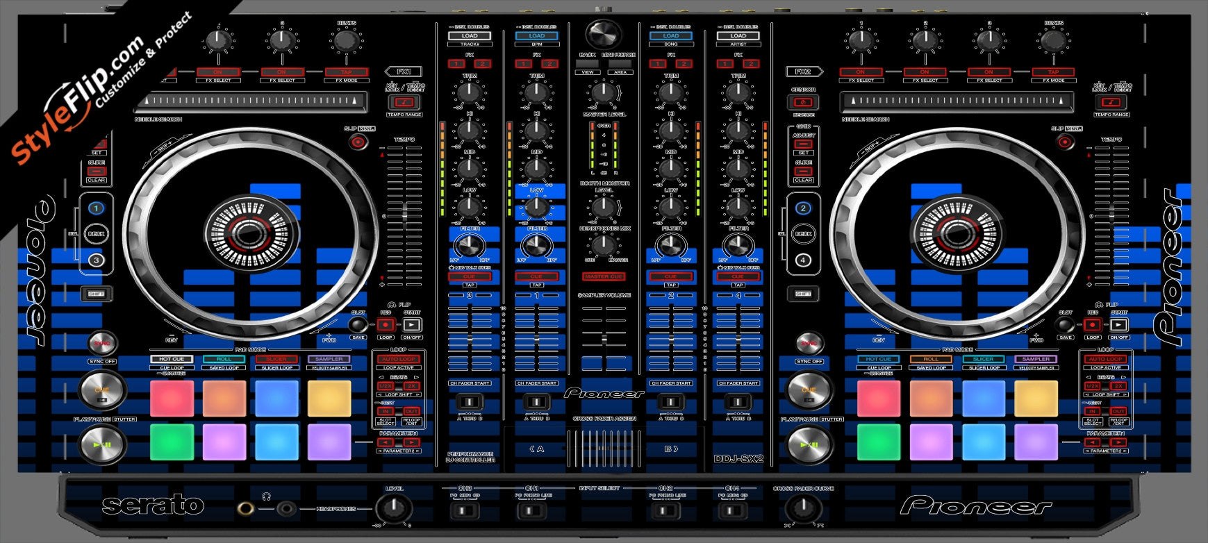 Blue Equalizer Pioneer DDJ-SX2