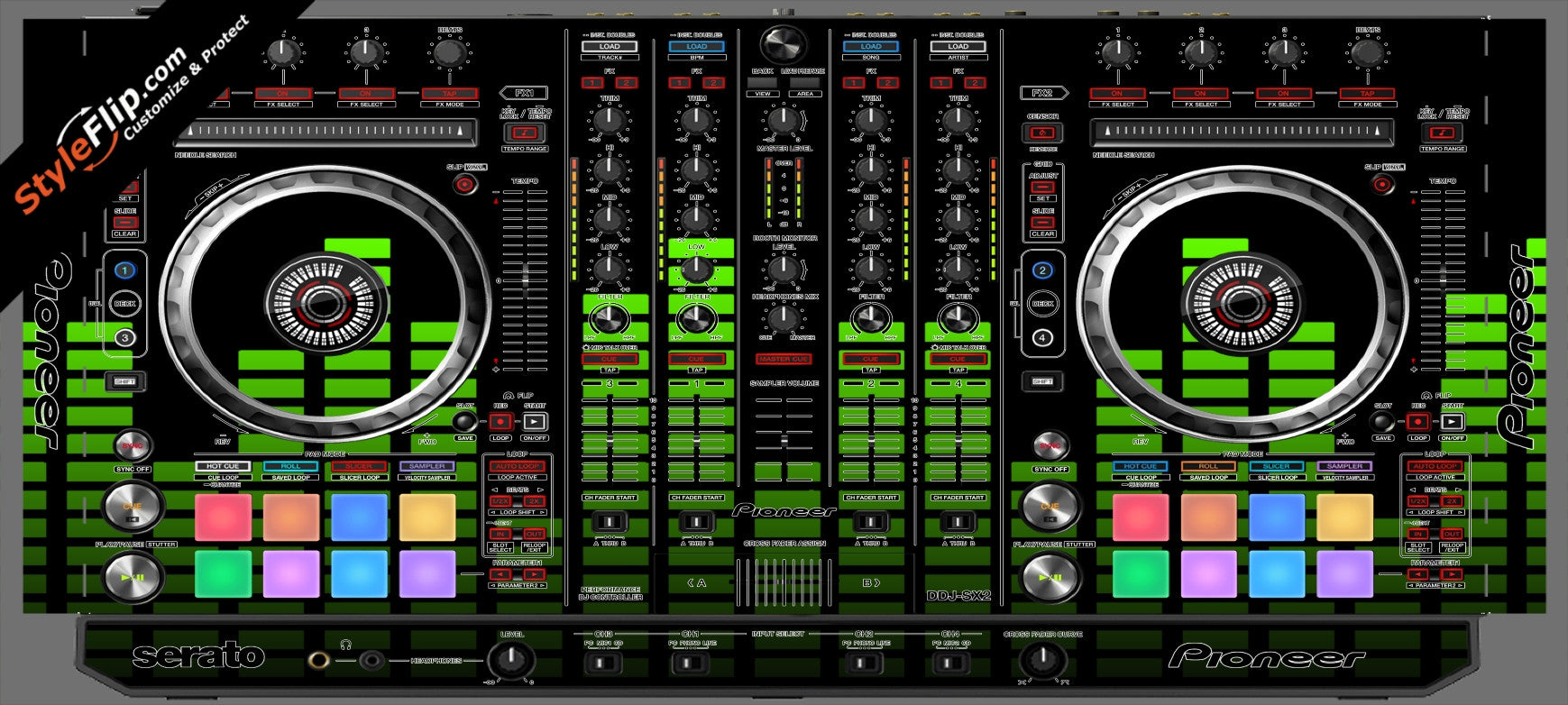 Lime Equalizer Pioneer DDJ-SX2