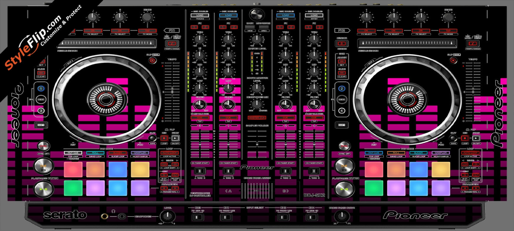 Pink Equalizer Pioneer DDJ-SX2
