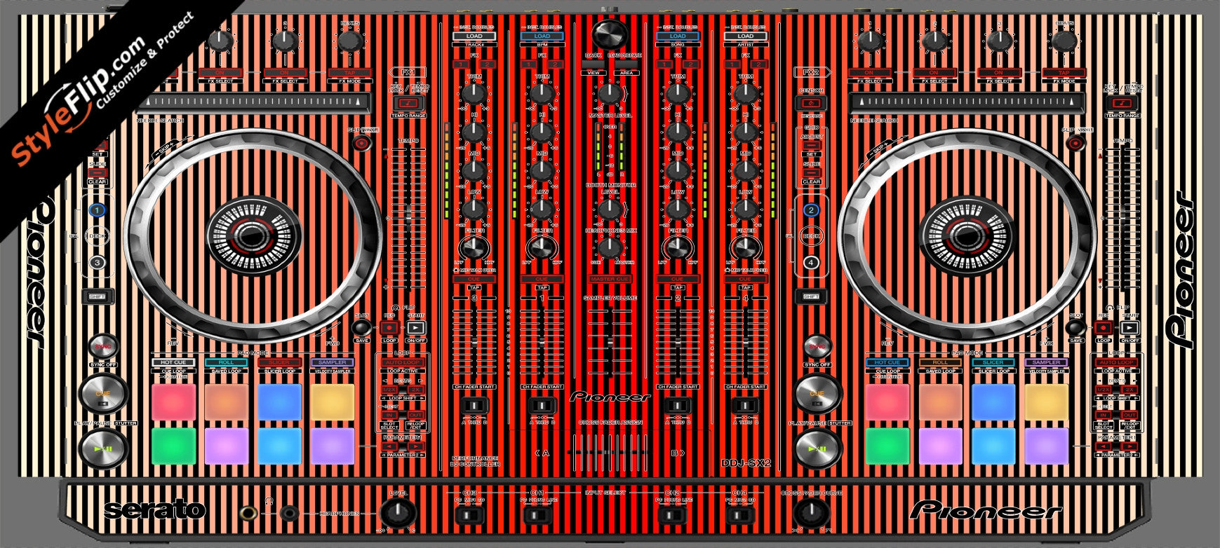 Red Stripes Pioneer DDJ-SX2
