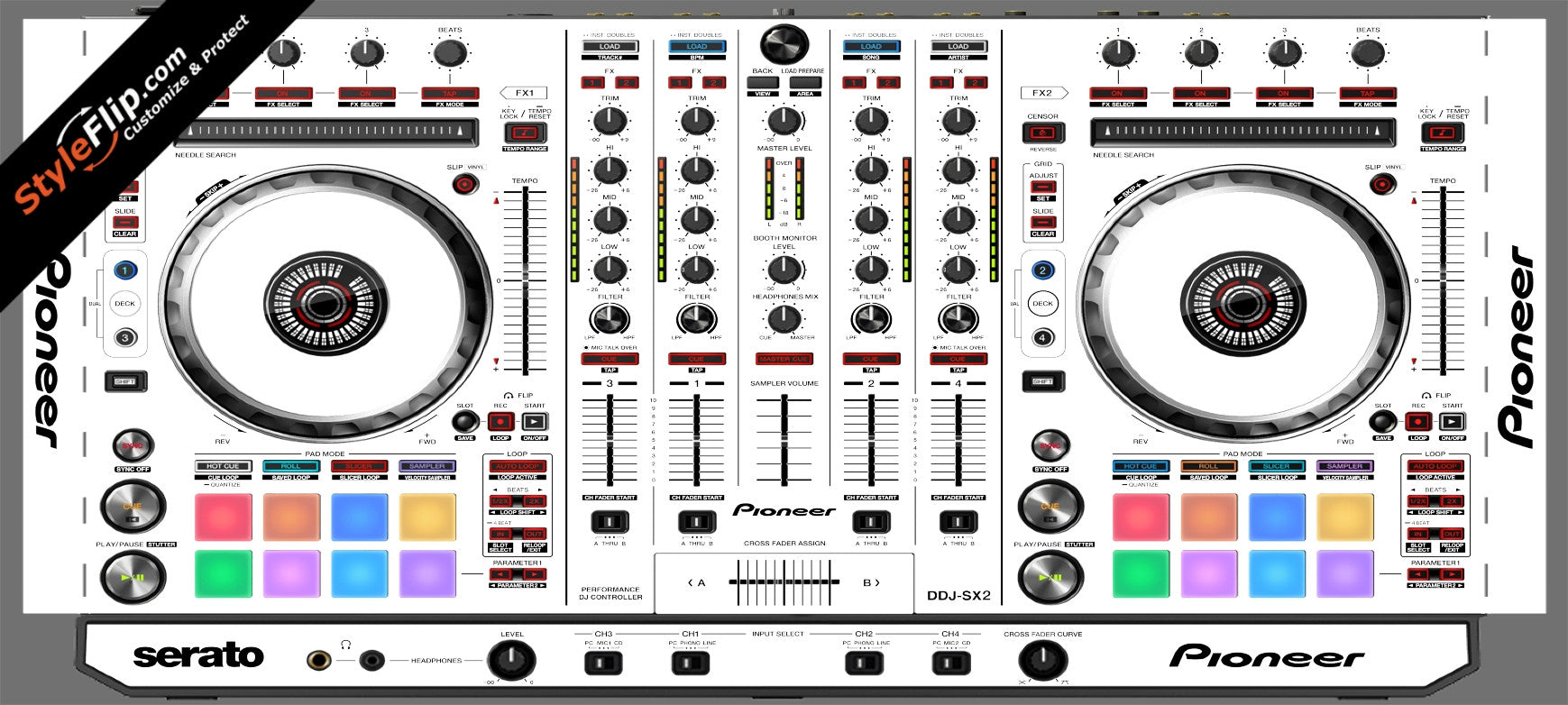Solid White Pioneer DDJ-SX2