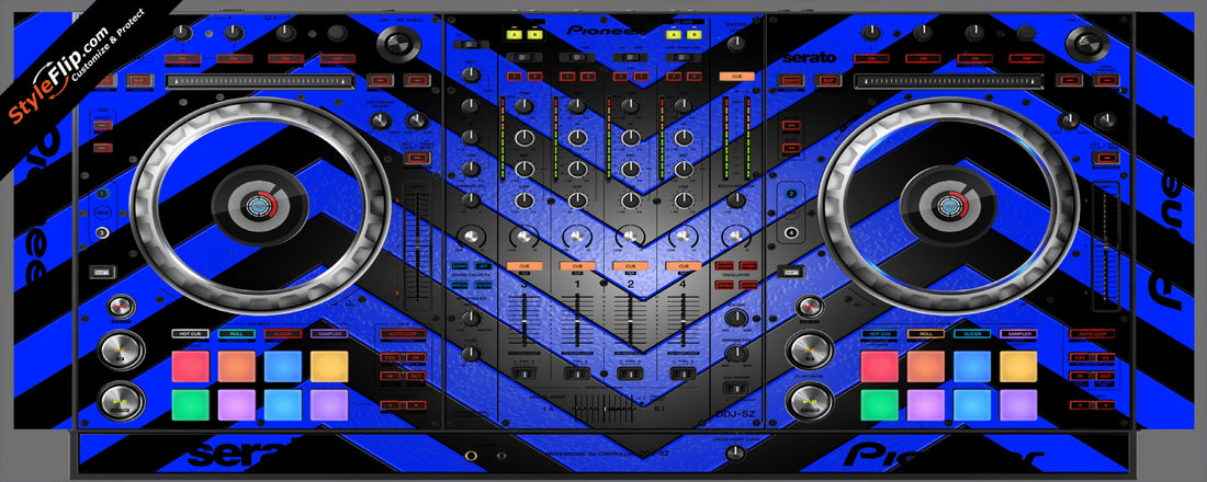 Black & Blue Chevron Pioneer DDJ-SZ