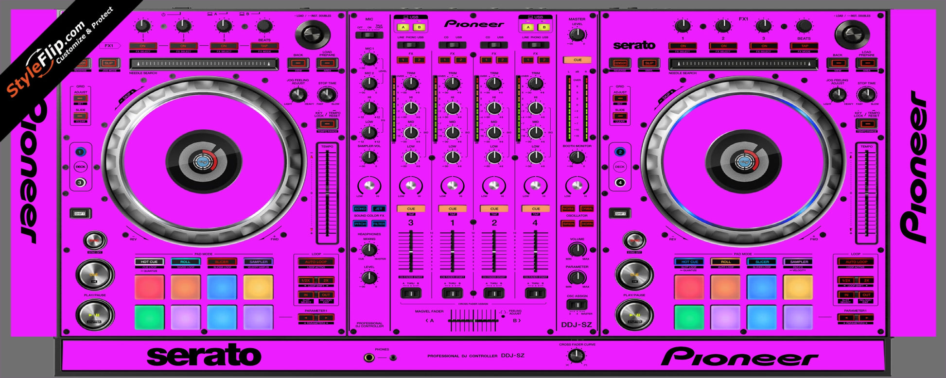 Solid Pink Pioneer DDJ-SZ