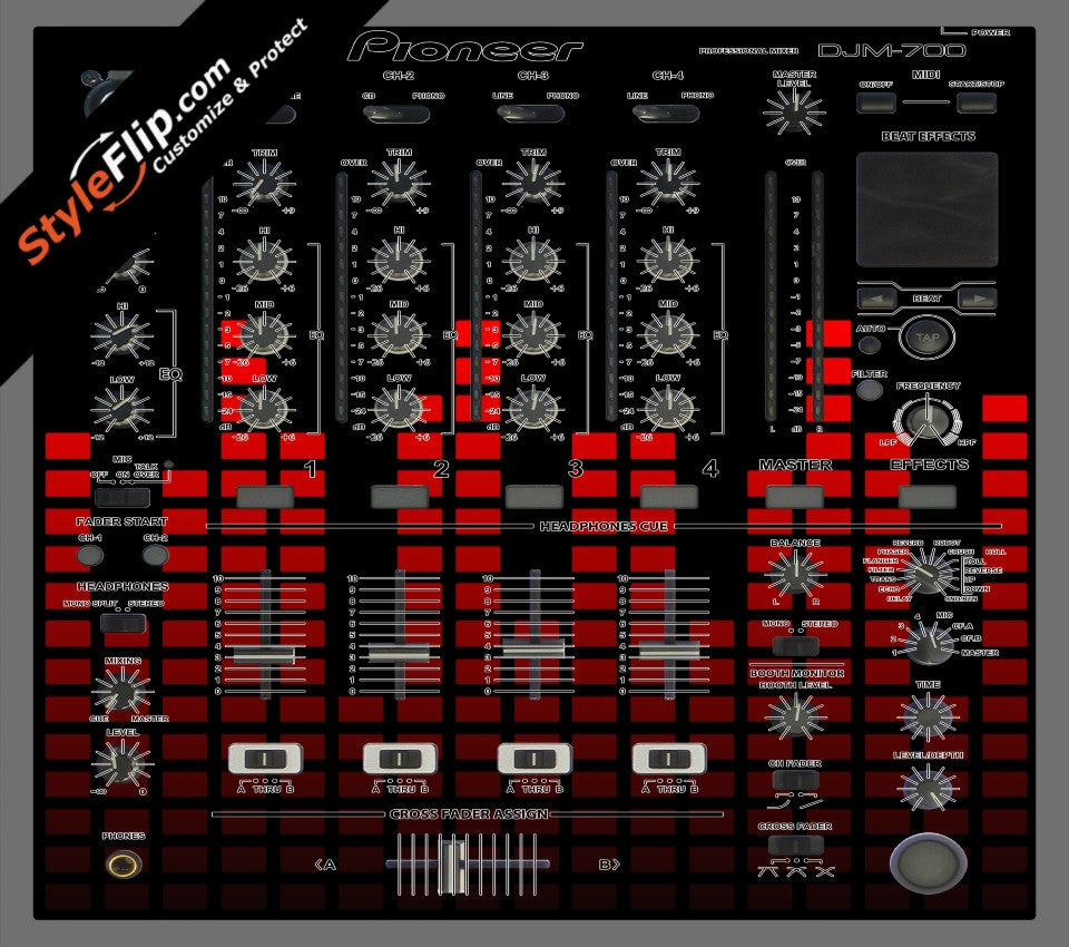 Red Equalizer Pioneer DJM 700