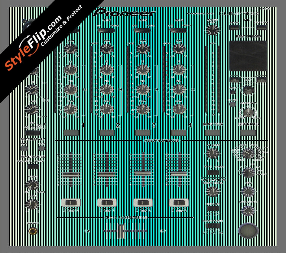 Teal Stripes Pioneer DJM 700