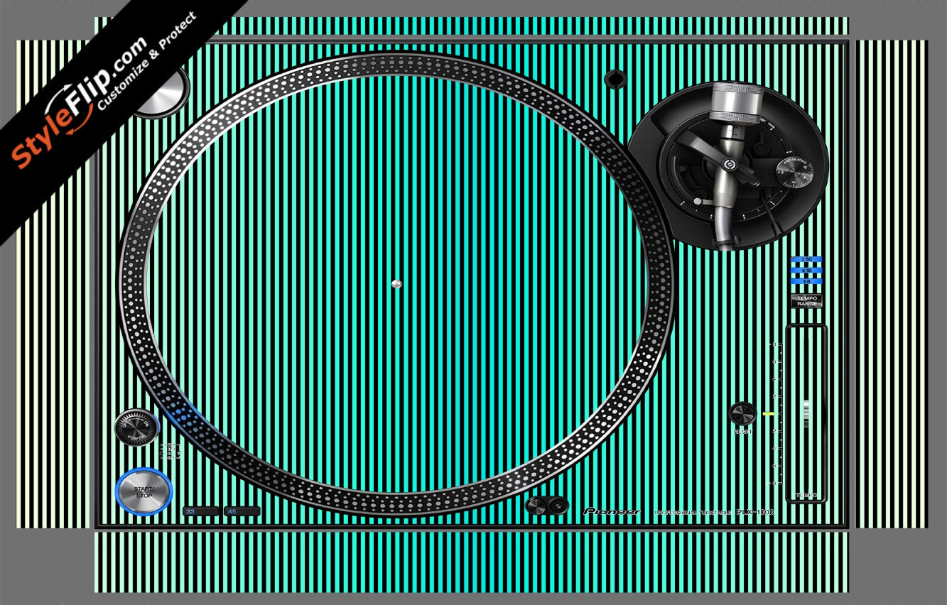 Teal Stripes Pioneer PLX-1000