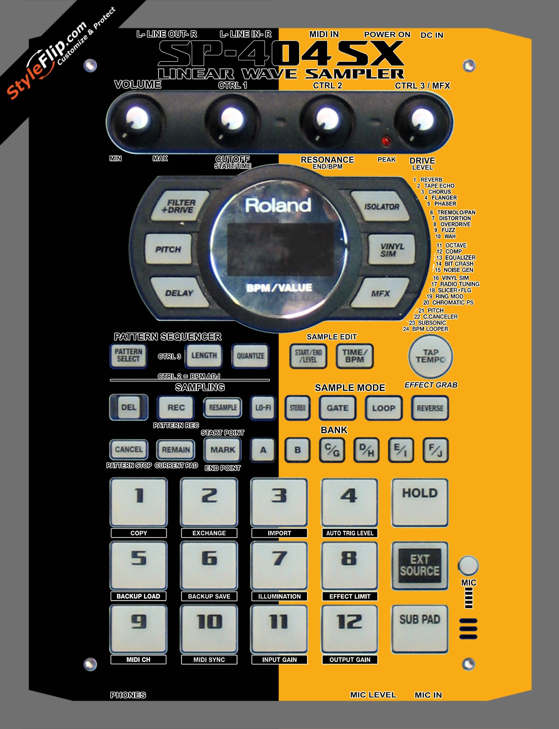 Black & Orange Roland SP-404 SX
