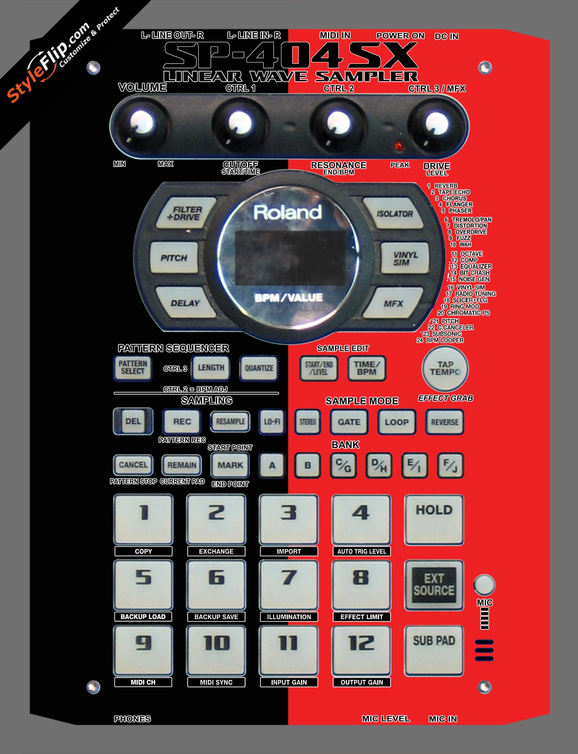 Black & Red Roland SP-404 SX