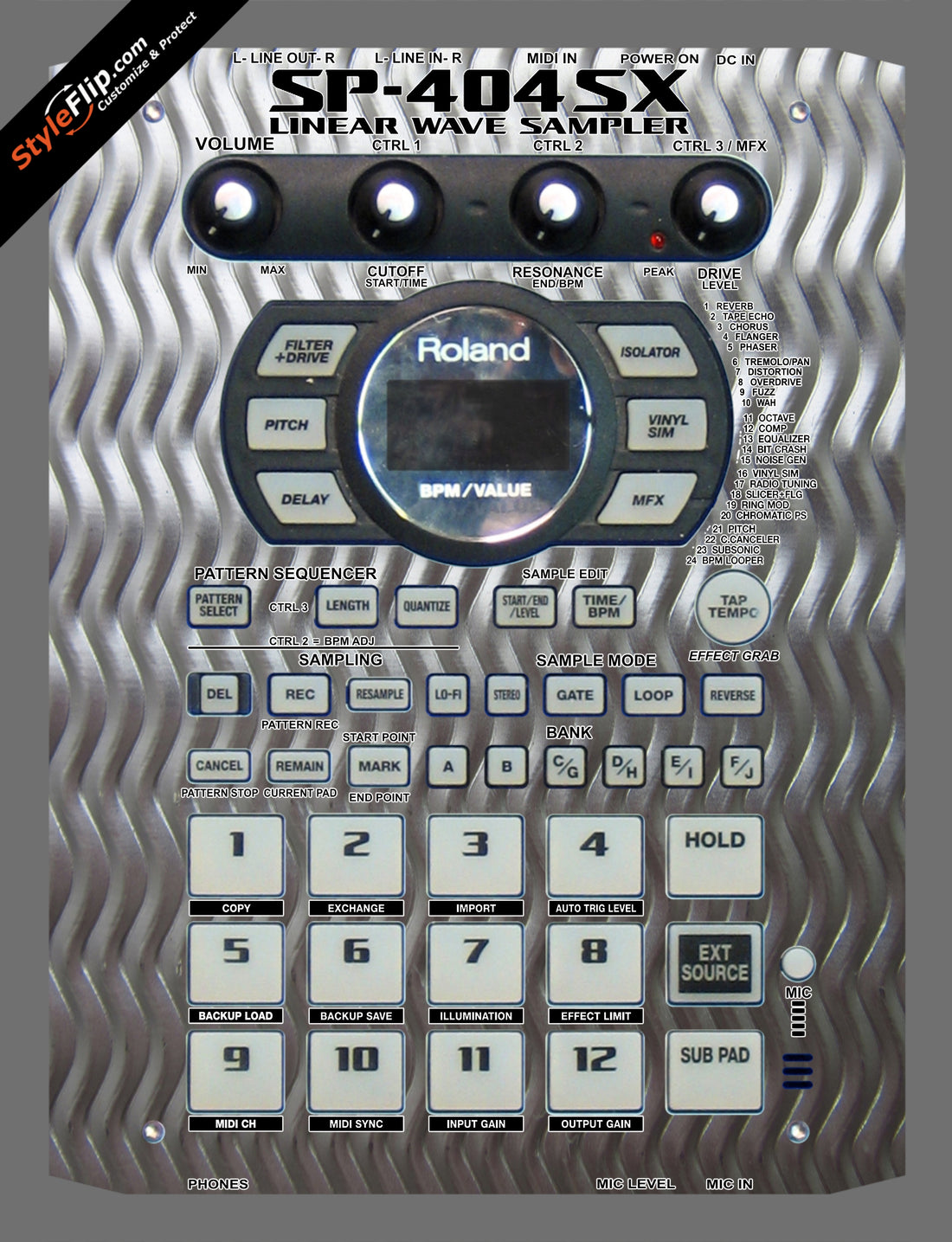 Embossed Roland SP-404 SX