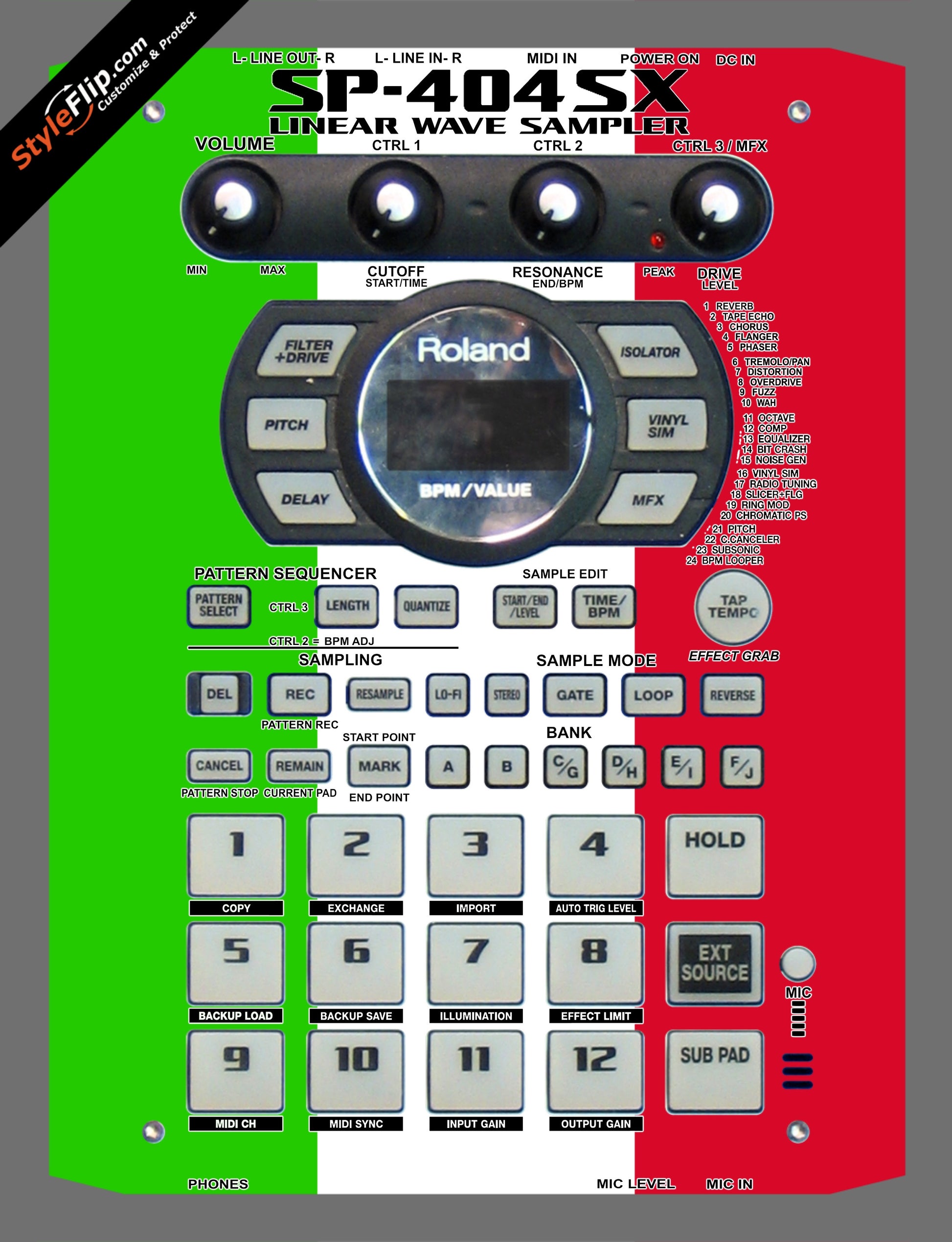 Italian Flag  Roland SP-404 SX