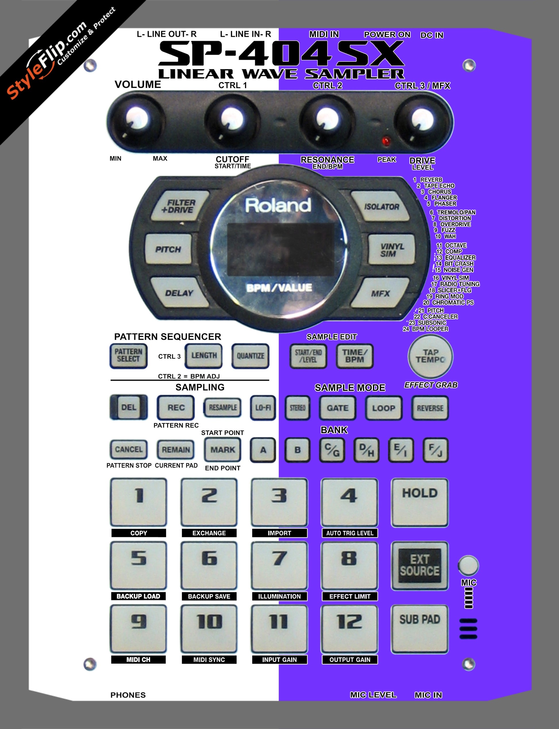Purple & White  Roland SP-404 SX