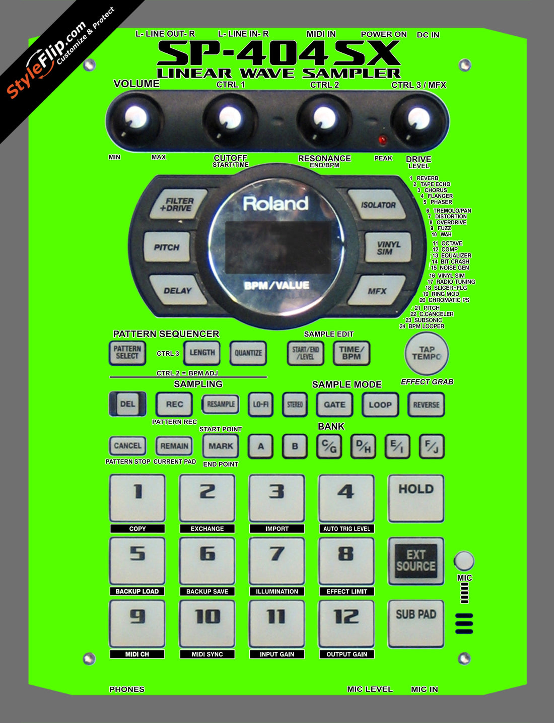 Solid Green Roland SP-404 SX