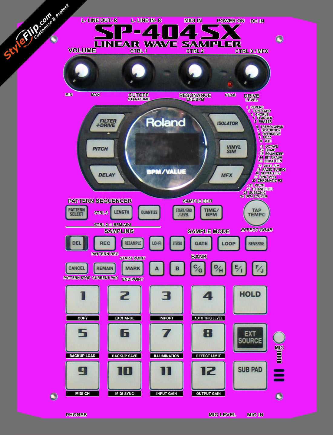 Solid Pink Roland SP-404 SX