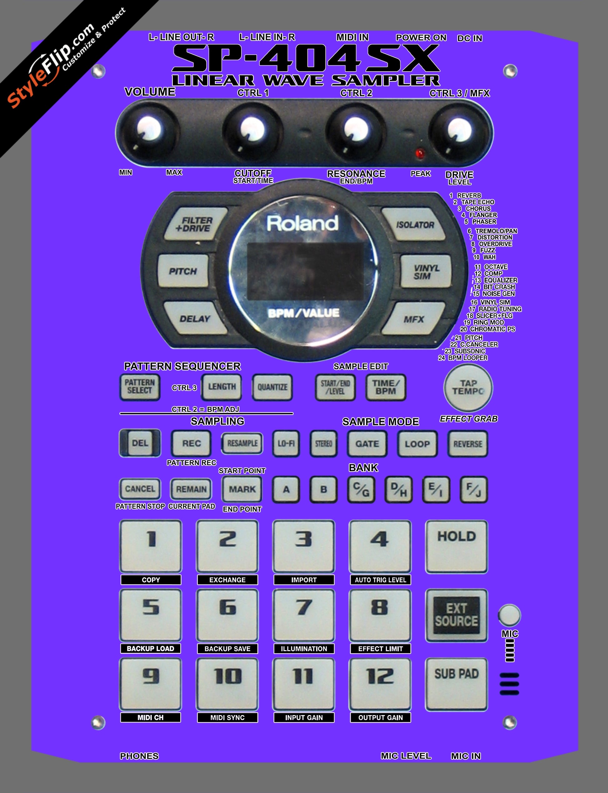 Solid Purple Roland SP-404 SX