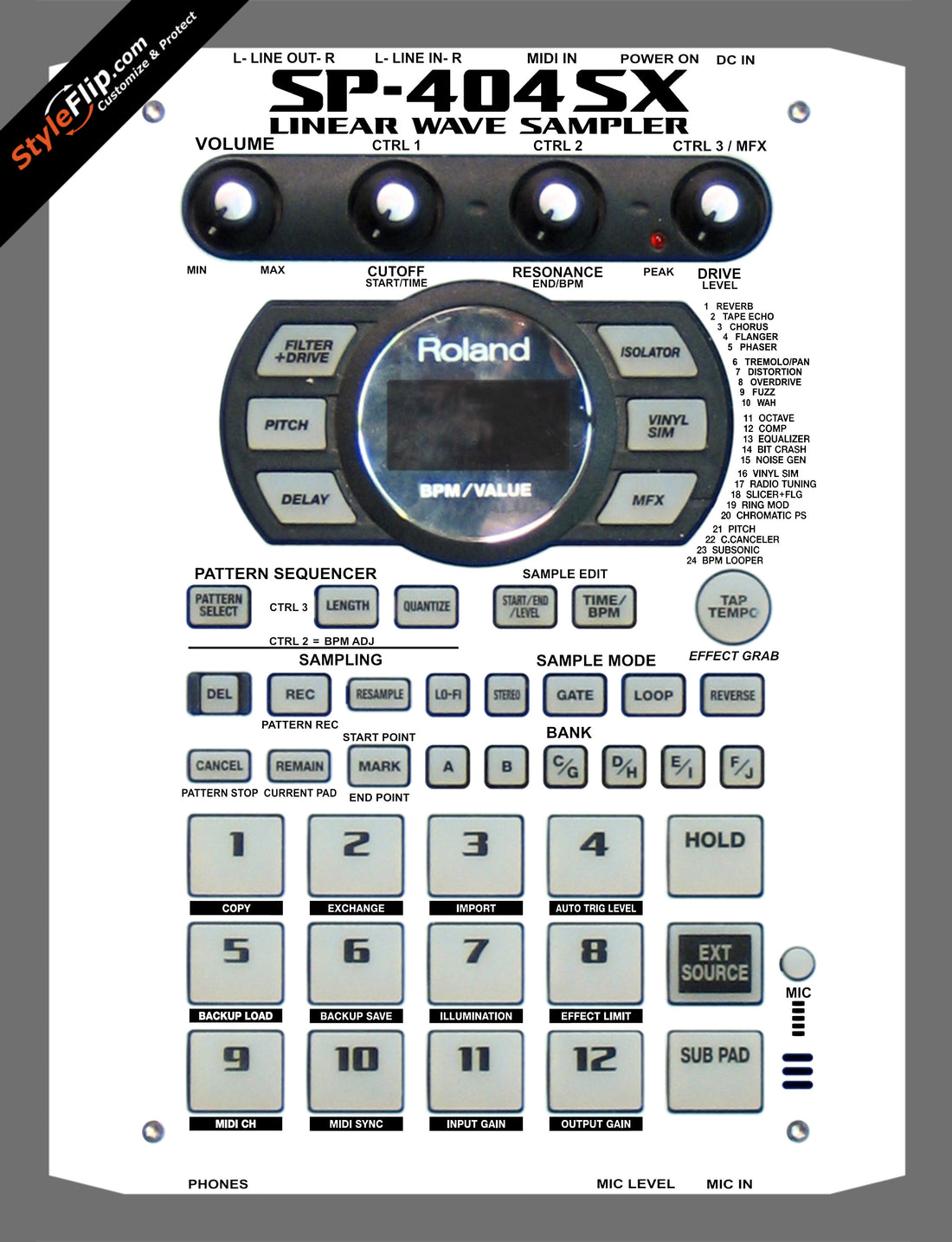Solid White Roland SP-404 SX
