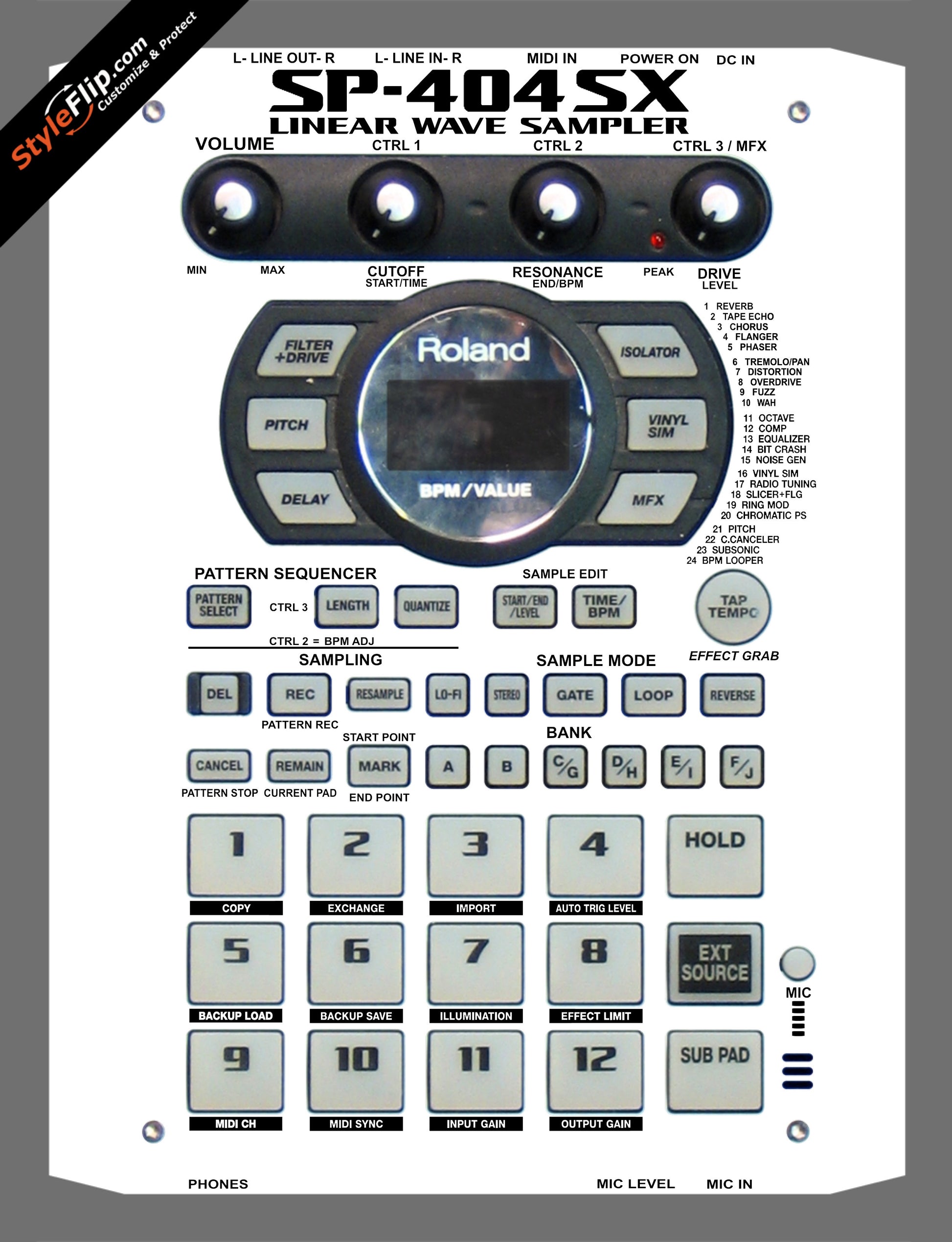 Solid White Roland SP-404 SX