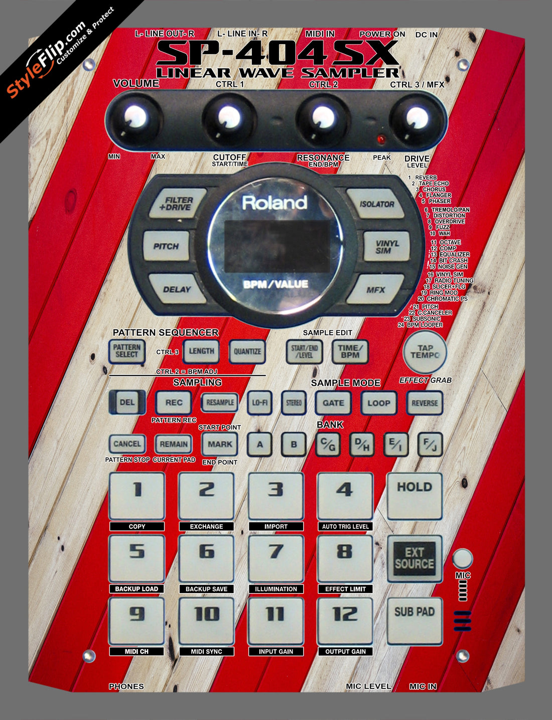 Striped Wood  Roland SP-404 SX