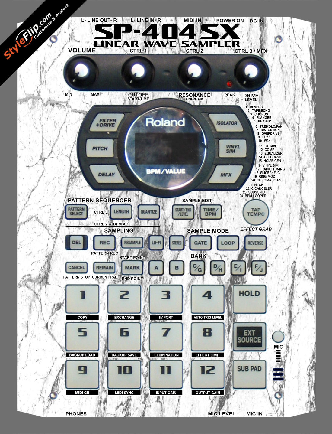 White Marble Roland SP-404 SX