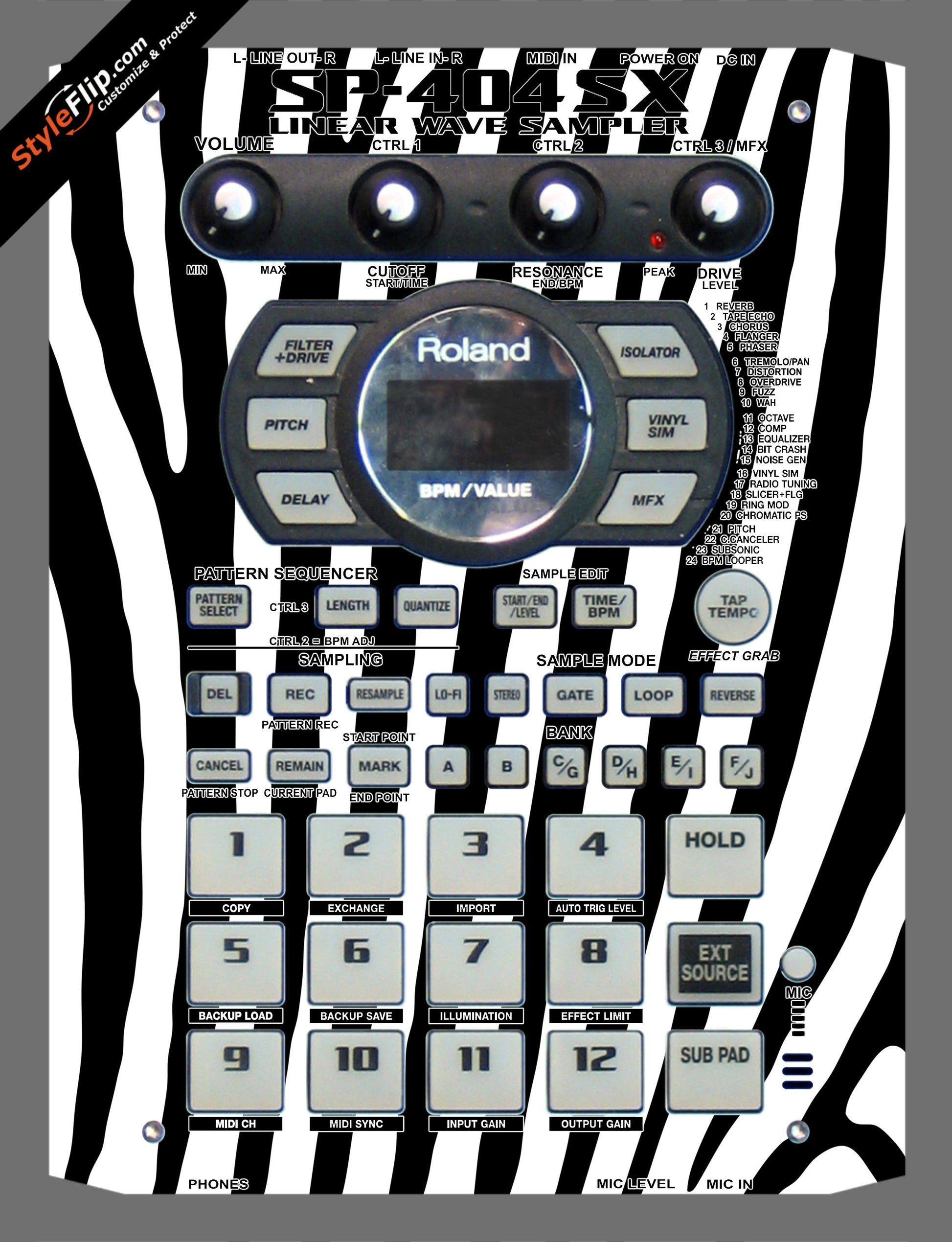 Zebra Print Roland SP-404 SX